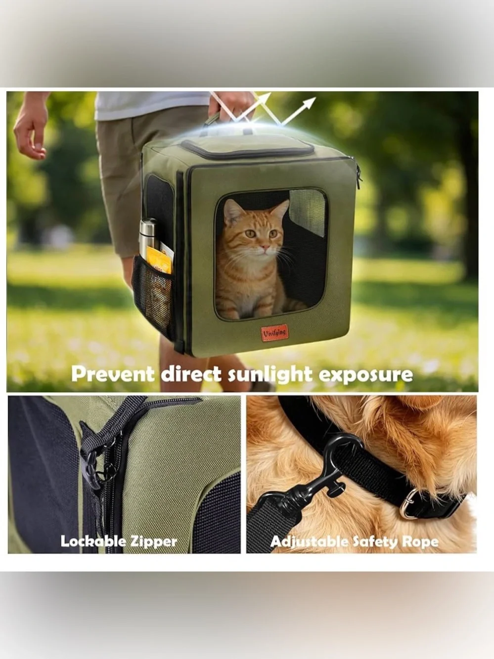 Vivifying Pet Carrier Backpack for Cats and Small Dogs up to 15 lb